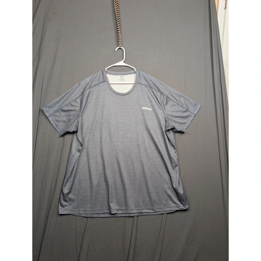 Men's Adidas ClimaliteShort Sleeve Size 3XL Gray T Shirt - Picture 1 of 8